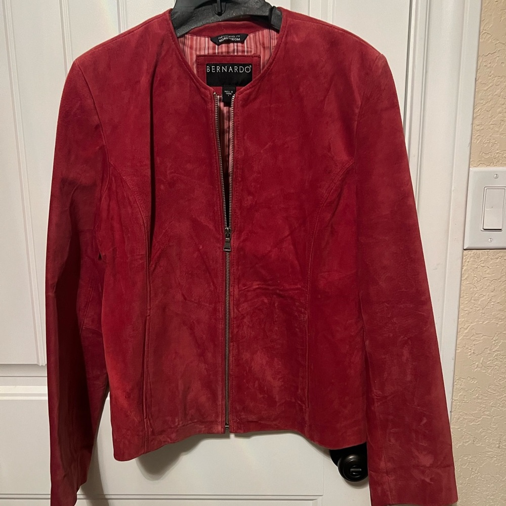Nordstroms exclusive Reddish 100% Leather shell Jacket size Lg